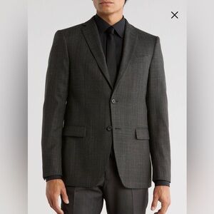 John Varvatos Star USA Charcoal Wool Blazer - 38R - Single Needle Tailored